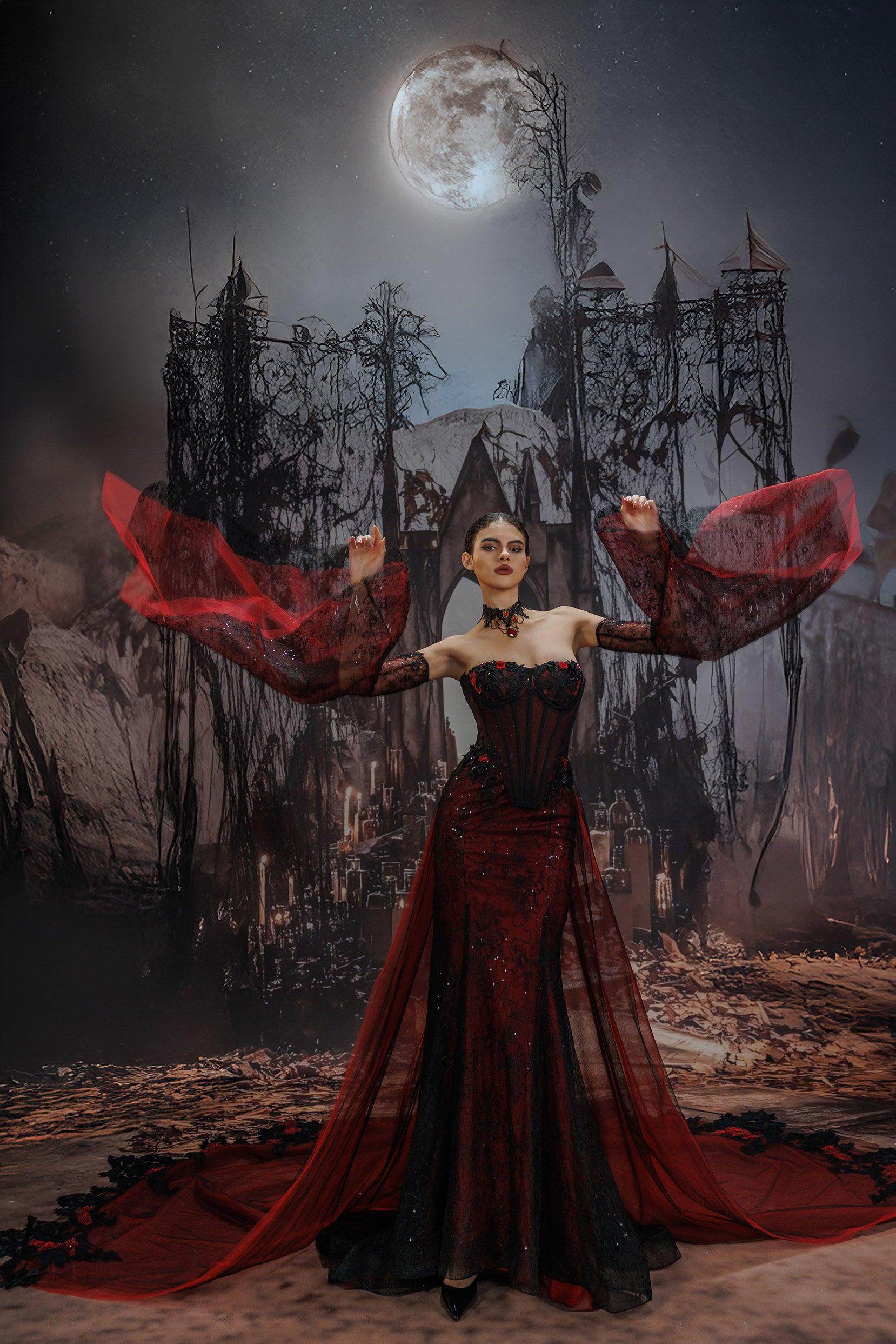 Trumpet-Mermaid Chapel Train Sequined Lace Tulle Wedding Dress CW3346 - COCOMELODY